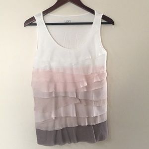 Loft tank top with layered ruffles